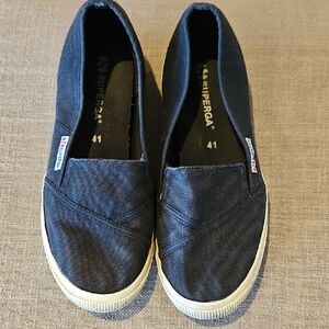 Superga Black Slip-On Canvas Shoes